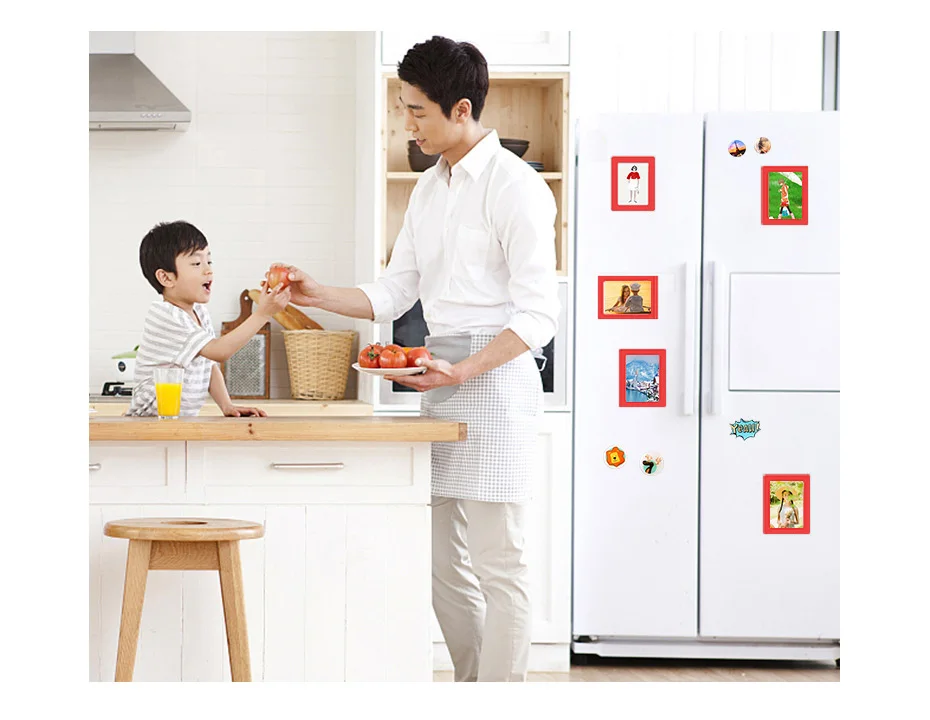 930 Magnetic Picture Frames Fridge Magnets Refrigerator Decor Flexible Multicolor Square Photo Frame with EVA Surface Fridge Decor_03