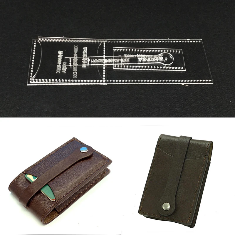 

Handmamde Cards Bag Acrylic Template Leather Pattern DIY Hobby Leathercraft Sewing Pattern Stencils 70x105x20mm