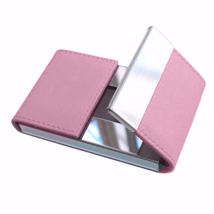 Aelicy женский розовый из искусственной кожи металлический двойной открытый чехол для кредитных карт посылка коробка визитная карточка ID Имя держатель для карт чехол для карты Wallet0