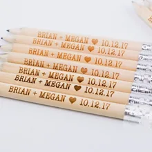 36 шт. персонализированные деревянные свадебные Гостевая книга карандаш на заказ сохранить дату карандаш свадебные сувениры деревенский Свадебный декор