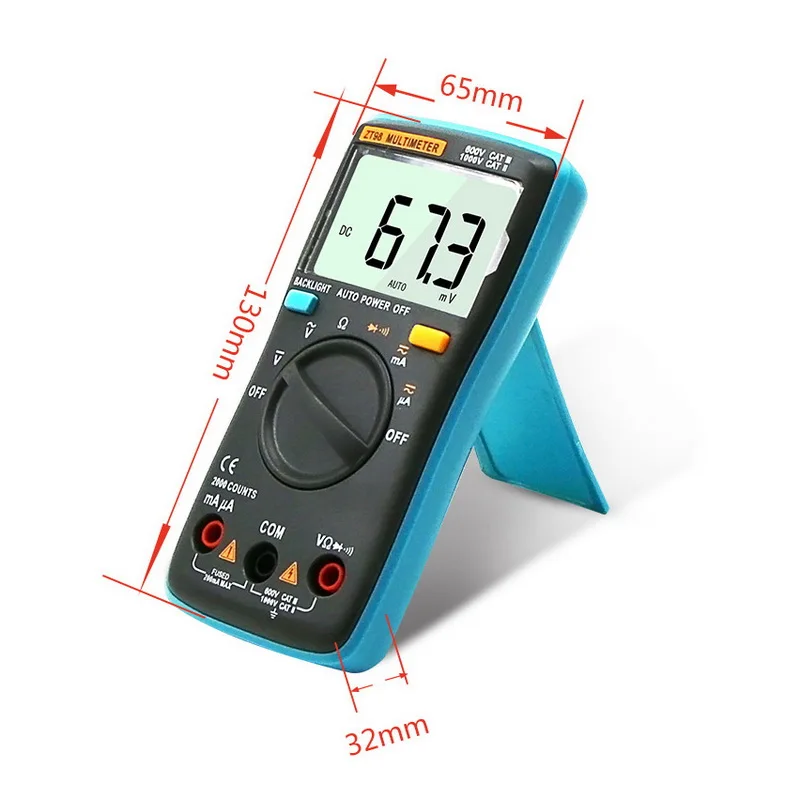 Urijk AC/DC Digital Multimeter Tester Volt Meter Handheld Ammeter Voltmeter ZT98 LCD Backlight Multimeter