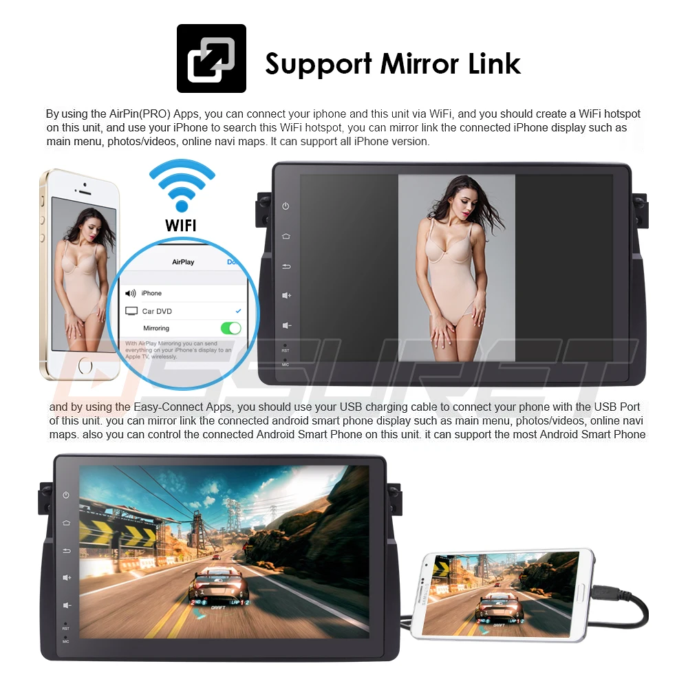 Excellent 2G RAM Quad core  9" Android 9.0 Car GPS stereo for BMW E46 M3 Rover 75 MG ZT 1998-2005 TPMS RDS Steel wheel control RDS Camera 8