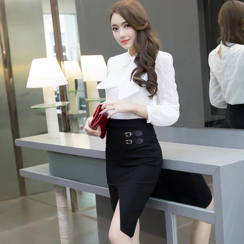 

Slim Package Buttocks Skirts Asymmetric Hip Skirt High Waist PU Leather Buckle Skirt Career Pencil Black Red Plus Size Skirt