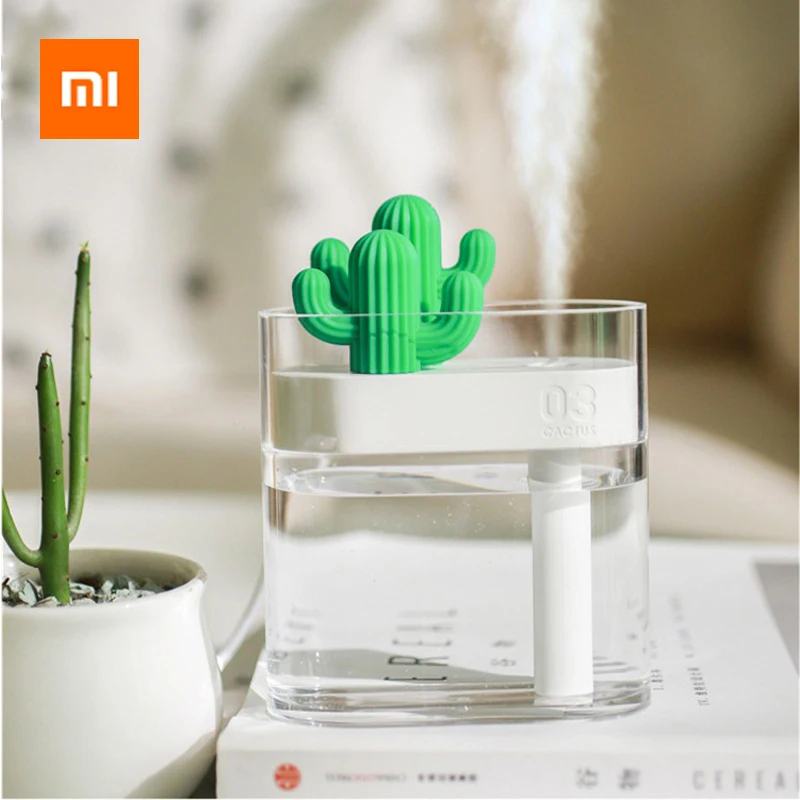 

Xiaomi mijia 319 Clear Cute Cactus Ultrasonic Air Humidifier 160ML Color Light USB Air Purifier Anion Mist Maker Water Atomizer