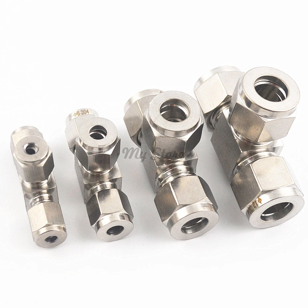 Stainless steel 304 single ferrule tee tube fitting Ferrule connector