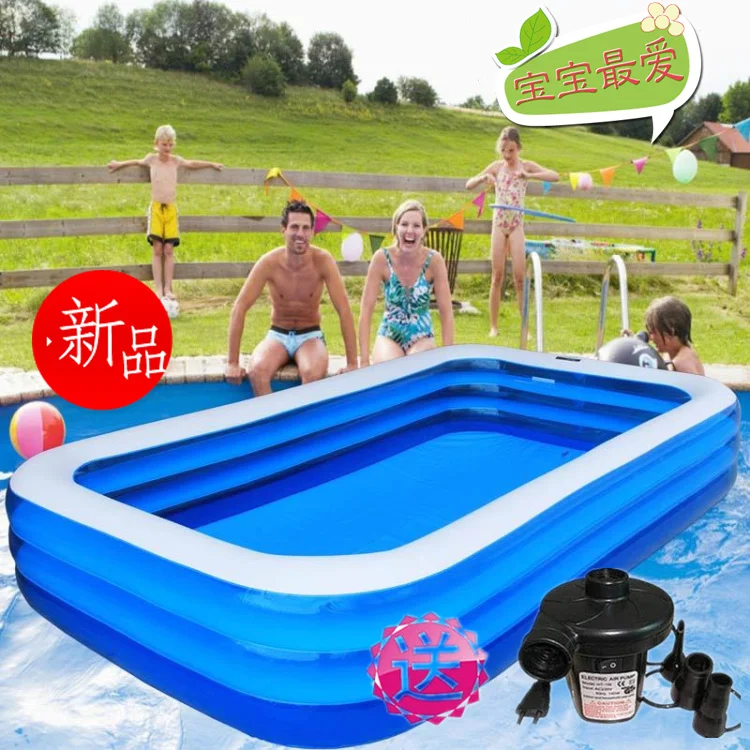 

Large adult indoor family swimming pool thickening rectangle fishing pool large child inflatable pool export baby swimming pool