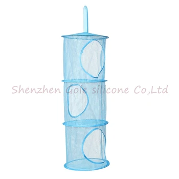 

3 Shelf Hanging Toy Organizer Toys Bag Storage Net Mesh Basket Bedroom Wall Door Closet Organizers Kids Storage Bag 150pcs