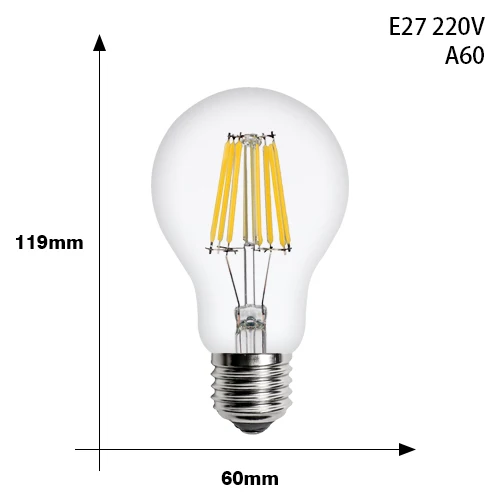 E27 светодиодный Эдисон лампы E14 светодиодный светильник 2W 4W 6W 8W 220V ретро лампы Винтаж Свеча светильник C35 C35L A60 G45 Bombillas светодиодный светильник лампочка - Испускаемый цвет: A60