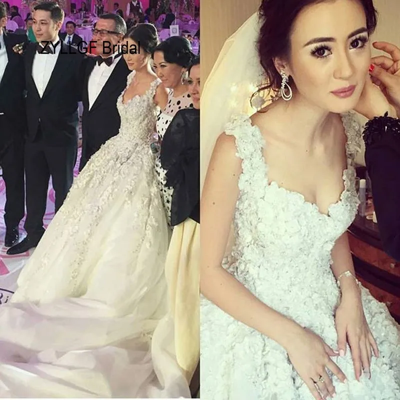 Zyllgf Bridal Saudi Arabia Long Train Bridal Dress Middle East