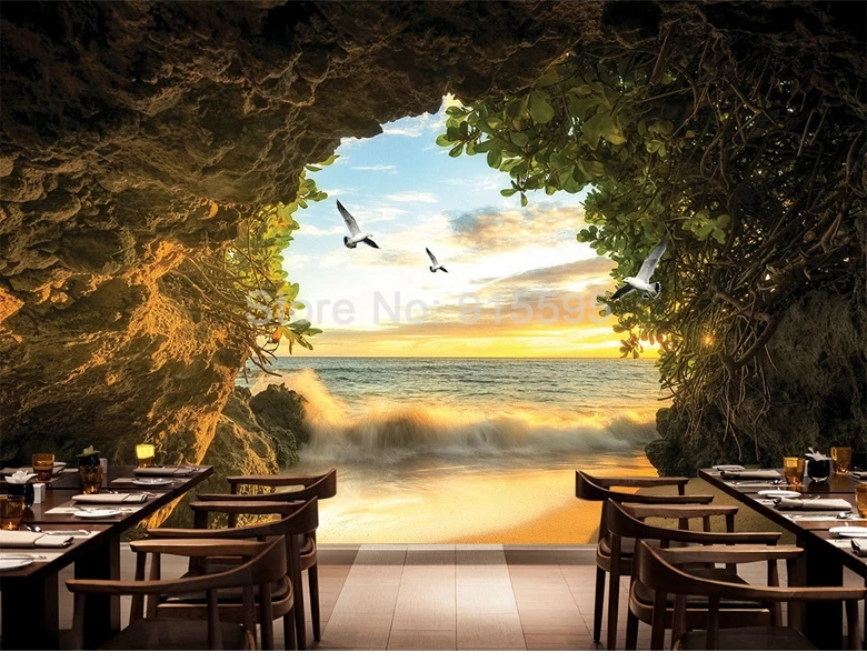 Пользовательские 3D фото обои пещера природа пейзаж ТВ фон Настенные обои для гостиной спальни фон художественный Декор