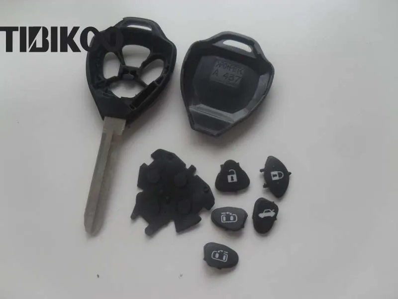4 Buttons Toyota camry remote key shell TOY43 Blade- with door opener button logo can be removed (4)-1
