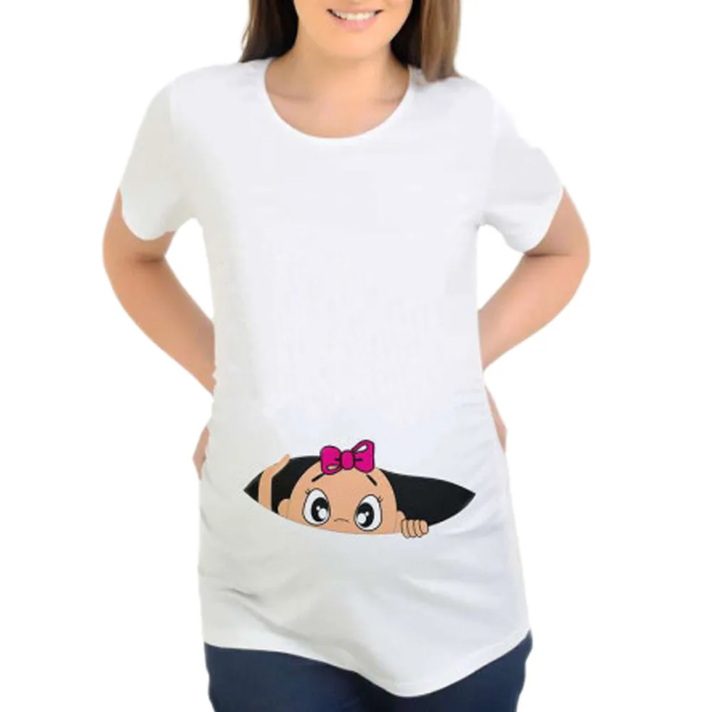 

CHAMSGEND Maternity Clothing T-shirt Womens Print Pregnants Casual Nursing Blouse Baby For Maternity T-Shirt Tops Jan 28