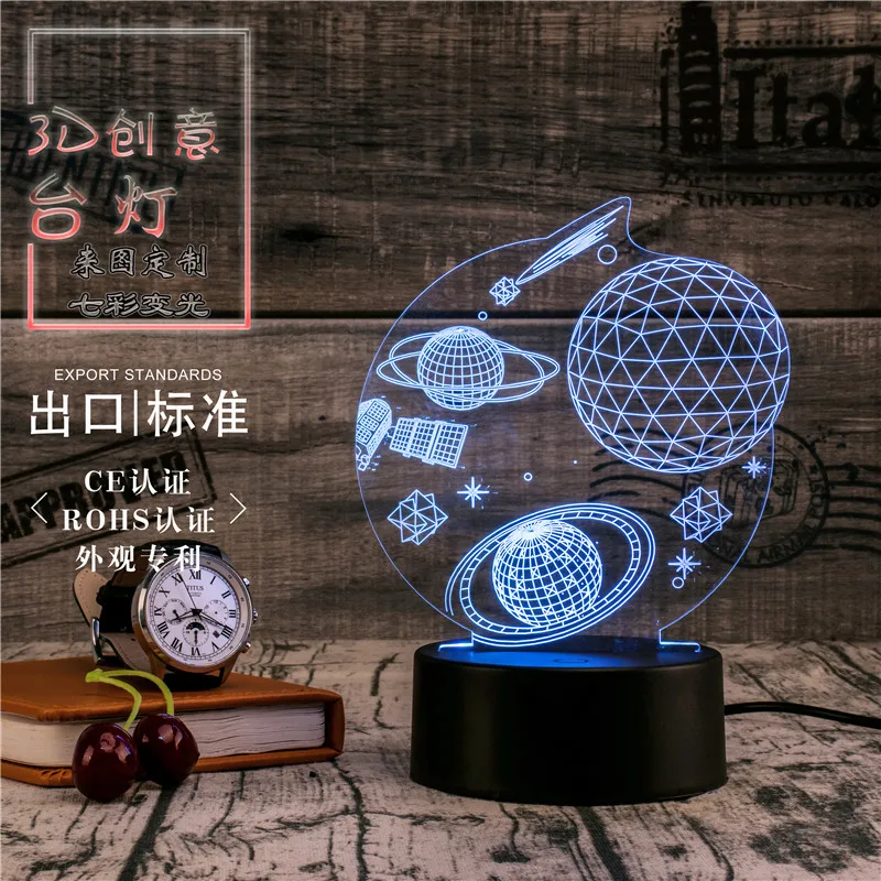 3D Led Novety освещение творческий Подарочный ночник настольная лампа прикроватная космический свет Led дома коридор, отель вечерние атмосфера огни