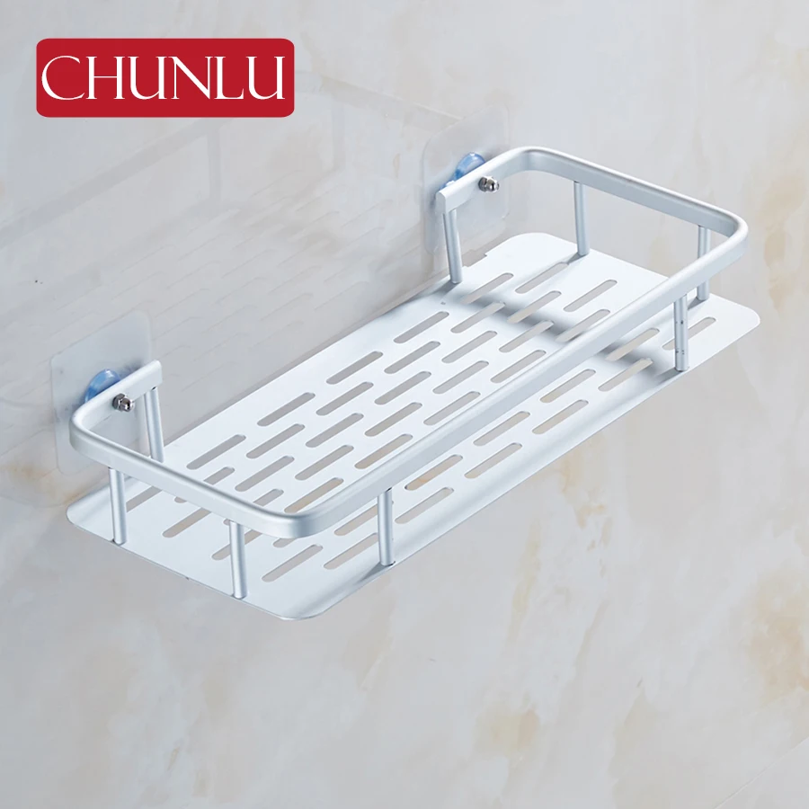 CHUNLU Aluminum Bathroom Shelves Rack Holder Shower Soap Tray Rack Wall