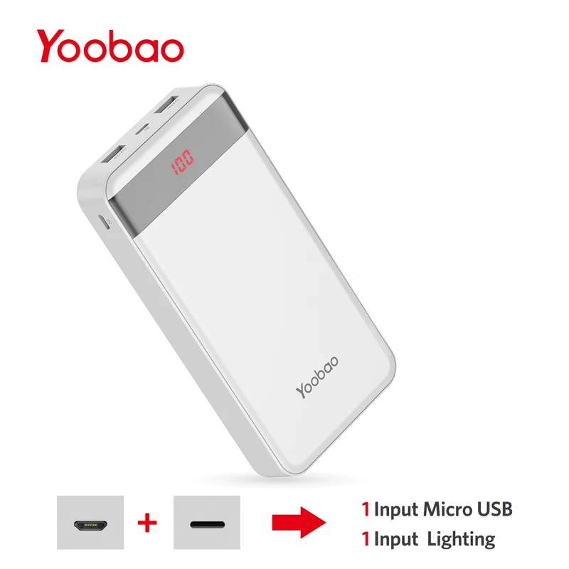 

Yoobao M20Q 20000mAh Quick Charge 3.0 Power Bank External Battery LED Flashlight Support Huawei Fast Charge for Samsung iPhone