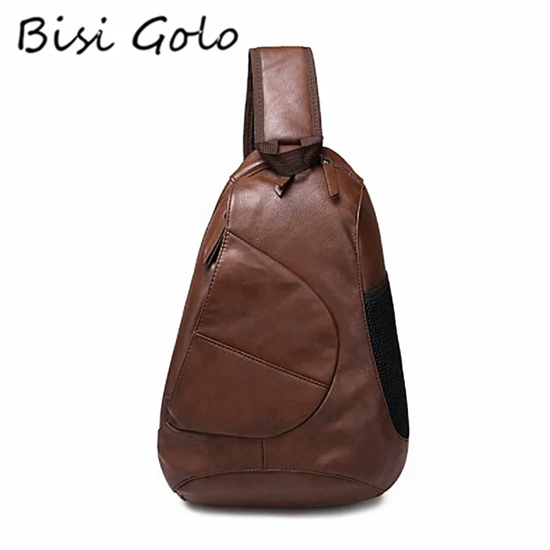 

BISI GORO Luxury Men Leather Chest Bag Desigual Brand Cross-border Messenger Bag Men New Travel Shoulder Bag Men's Charging Bag