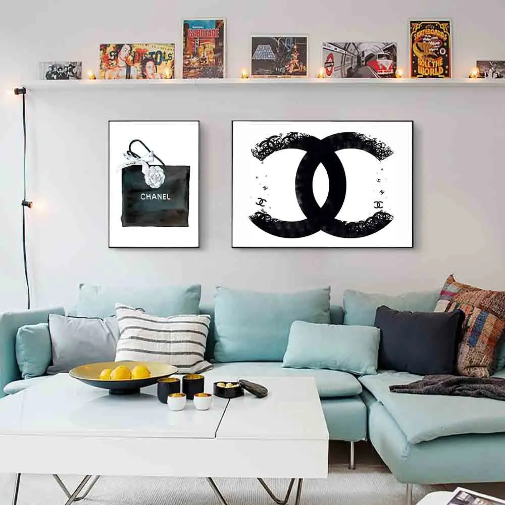 

Salon Paris Brand Bags Posters And Prints Nordic Wall Art Canvas Painting Letter Decoration Picture For Living Room Home Decor