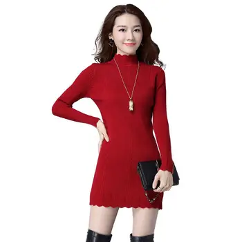 

2018 New Women Winter Plus Thick Velvet Knit Sweater Bottoming Shirt Velvet Lining Female Fashion Warm Slim Knitted Pullover E68