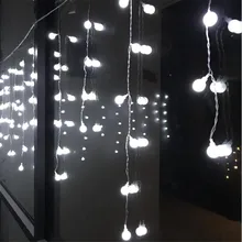 Рождественская гирлянда светодиодный Шторы мяч гирлянда сосульки светильник 220V и формирующая листы для кровли 4 м 100 светодиодный s Крытый падение светодиодный вечерние сад сценический декоративный светильник