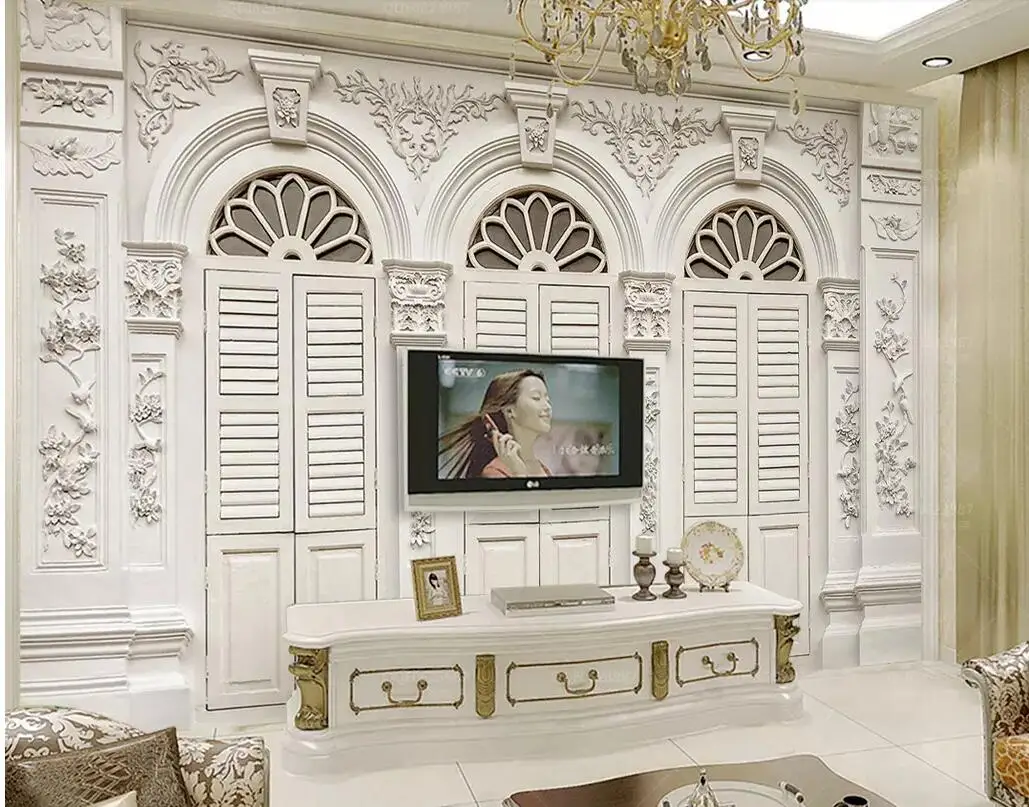 Роскошные Пользовательские 3d европейские римские колонки рельефная Арка Фреска