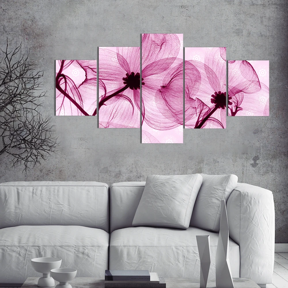 Pretty Pink Flowers Wall Art Canvas Prints Painting Modern Canvas