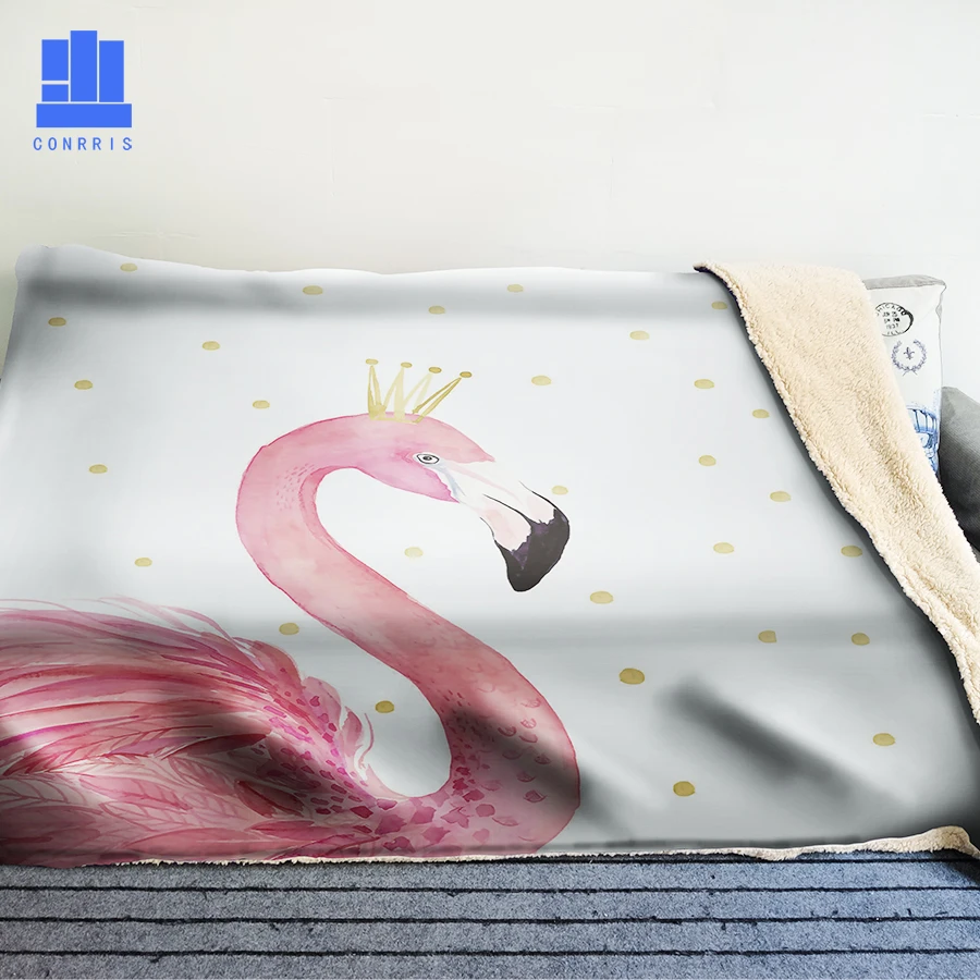 

GNORRIS Oversized Famil Lambskin 3D Print Super Soft Warm Throw Blanket Flamingo Sofa Lazy Bedding Blanket Cloak