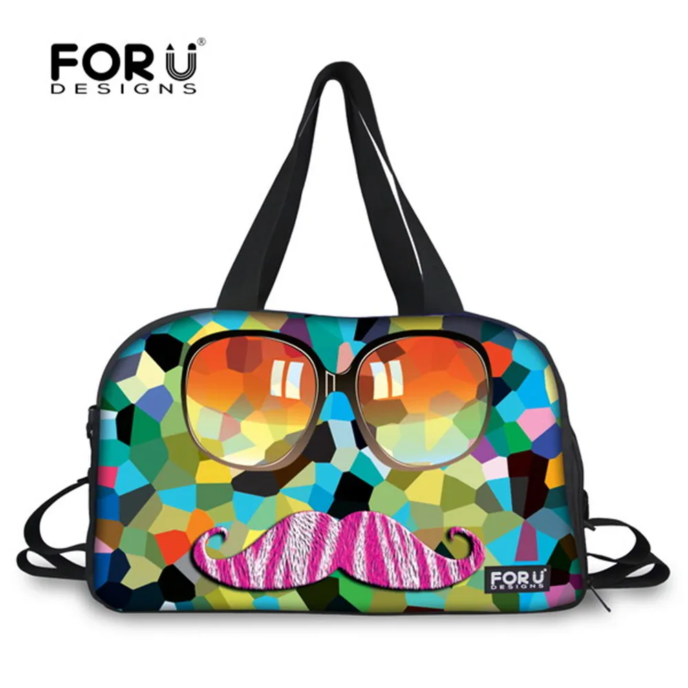 

FORUDESIGNS Large Capacity Gym Bag Punk Mr.Beard Printing Adjustable Men Shoulder Bag Waterproof Canvas Tote Bag