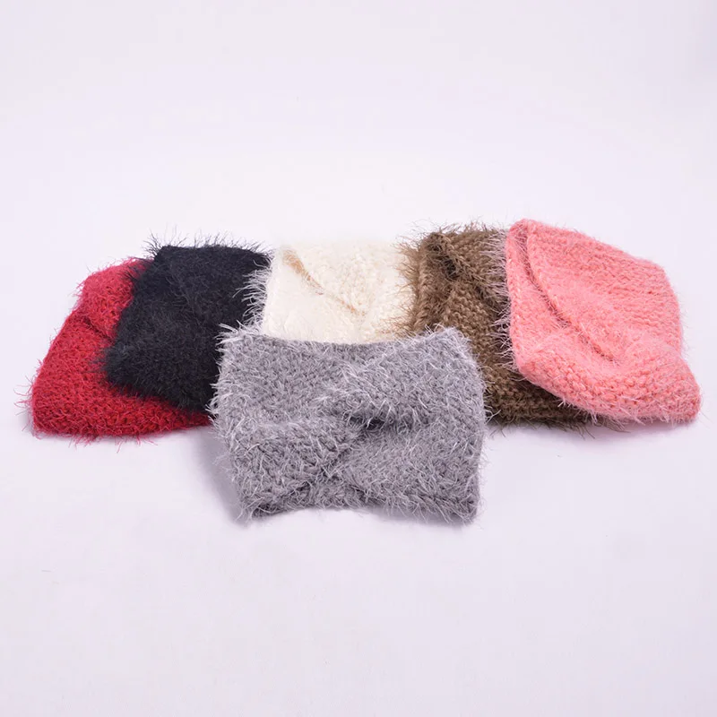 

New Knit Women Headband Turban for Girls Soft Cotton Knitting Winter Hairband Baby Girls Hair Accessories