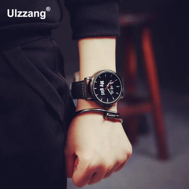 Южная Корея стиль бренд желе часы наручные часы для влюбленных простой моя девочка мой мальчик для мужчин женщин влюбленных Пара Черный Белый