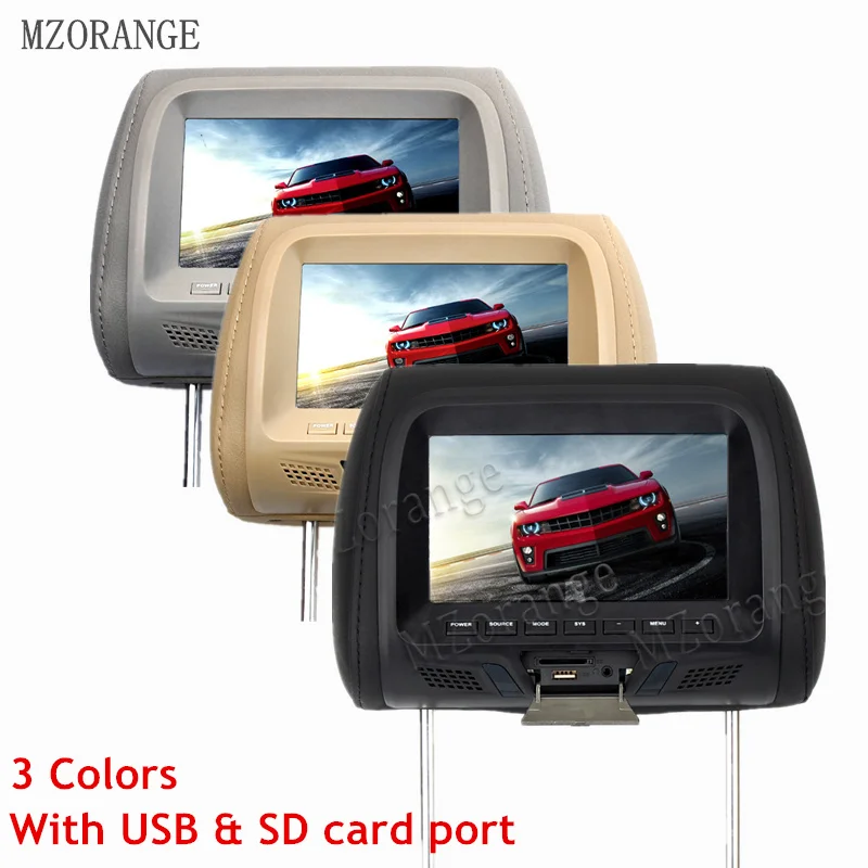 MIZIAUTO 7 inch Car Headrest Monitor TFT LED Screen Pillow Monitor with