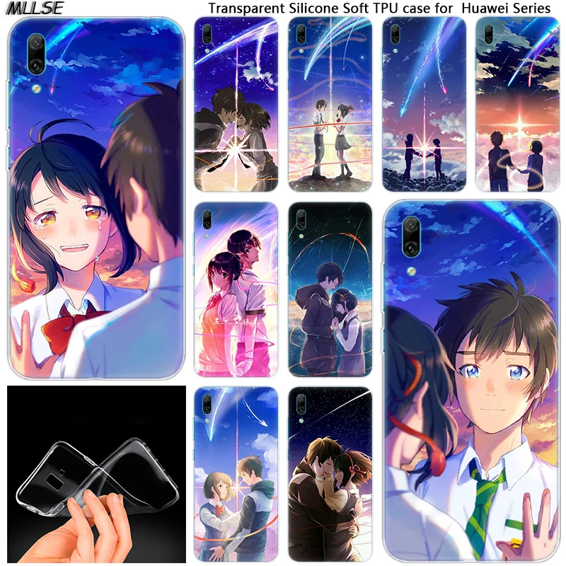 

Anime your name Soft Silicone Case for Huawei Mate 10 20 Lite Pro Enjoy 8 9E Y6 Pro Y5 2017 Y7 Pro Y9 2019 2018 Fashion Cover
