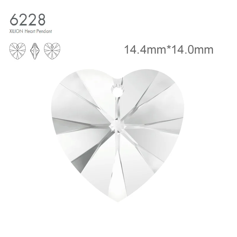 

1Pcs Original Crystal From Swarovski 6228 XILION Heart Pendant 14.4mm*14.0mm Beads Charms Jewelry Accessories DIY