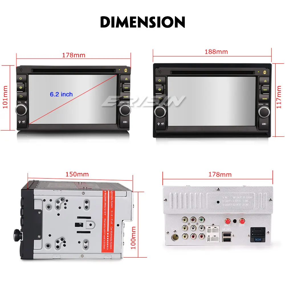 Flash Deal Erisin ES4836U 6.2 inch car dvd player android 9.0 2G RAM PX30 DAB OBD WIFI 3G for universal cars 4