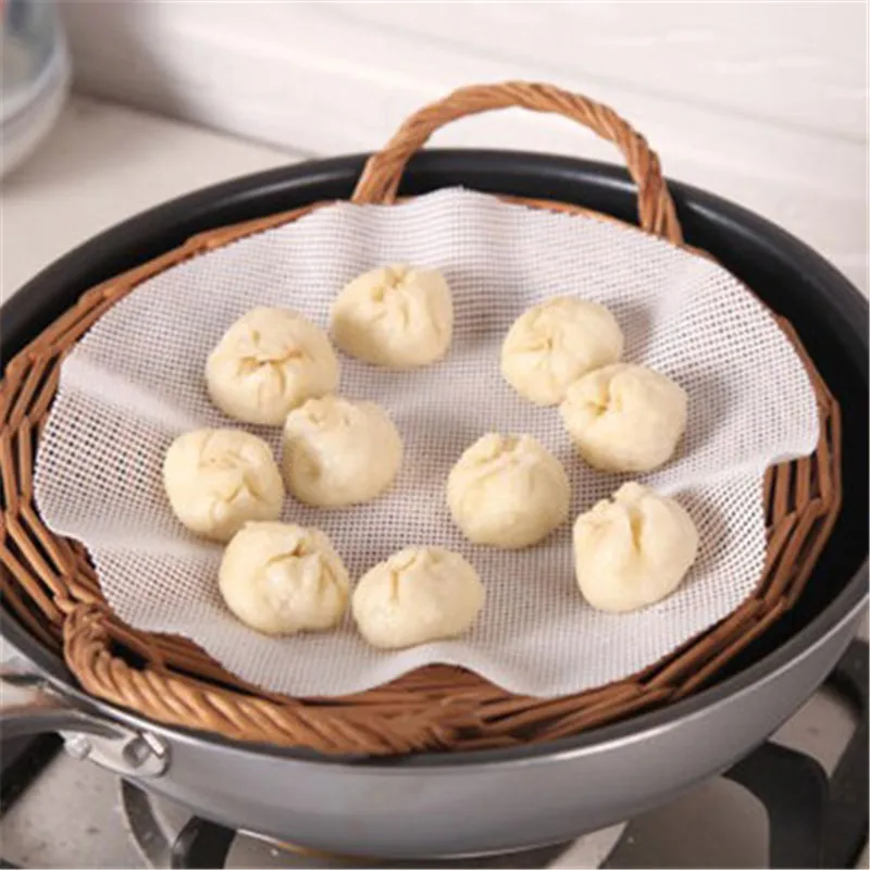 

Hot sale 25cm Round Silicone Eco-friendly Steamer Pad Steamed Stuffed Bun Bread Pad Household Steamer Steamed Dumplings Mat