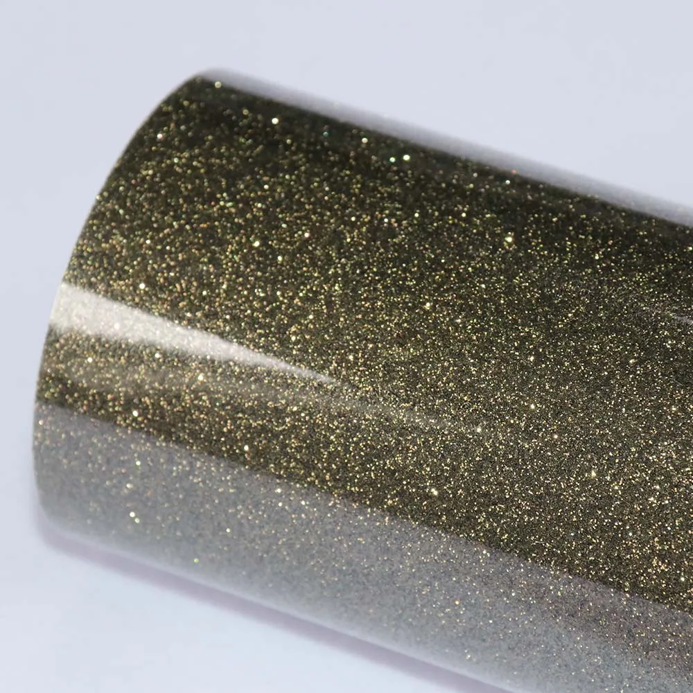 

(50cm x 50cm) glitter Heat Transfer Vinyl cutting film, Cutter Plotter Heat Press PU Iron-on for textile Vinyl Black gold