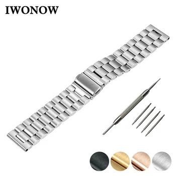 

Stainless Steel Watch Band 22mm 24mm for Armani Folding Clasp Strap Wrist Belt Bracelet Black Gold Silver + Spring Bar + Tool