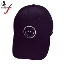 Модная мужская шляпа с вышитым смайликом хлопковая бейсбольная Кепка унисекс бейсболки эластичные для мальчиков и девочек Хип-Хоп Плоская Бейсболка Повседневная Кепка s