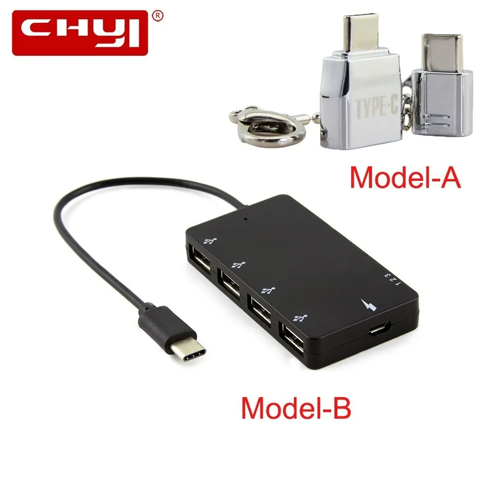 CHYI USB C Hub для 2 0 Micro порт зарядки 4 порта USB2.0 разветвитель адаптер Type OTG Macbook Pro