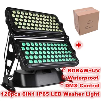 

IP65 landscape lighting 120x18w IP65 LED Outdoor city color wall washer stage lighting 6in1 rgbwauv outdoor led washer bar light