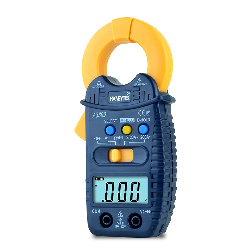 

Mini Tester Digital Multimeter Profesional Auto Range AC/DC Current Voltage Clamp Meters Set of Probes Feelers multimeters A3399
