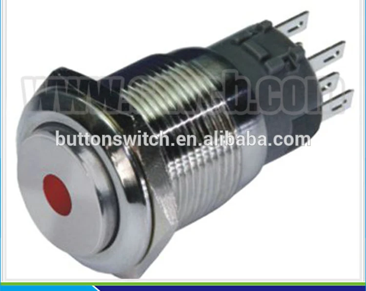 1923 19mm High rise momentary or latching pin terminal dot lamp dot led pushbutton switch