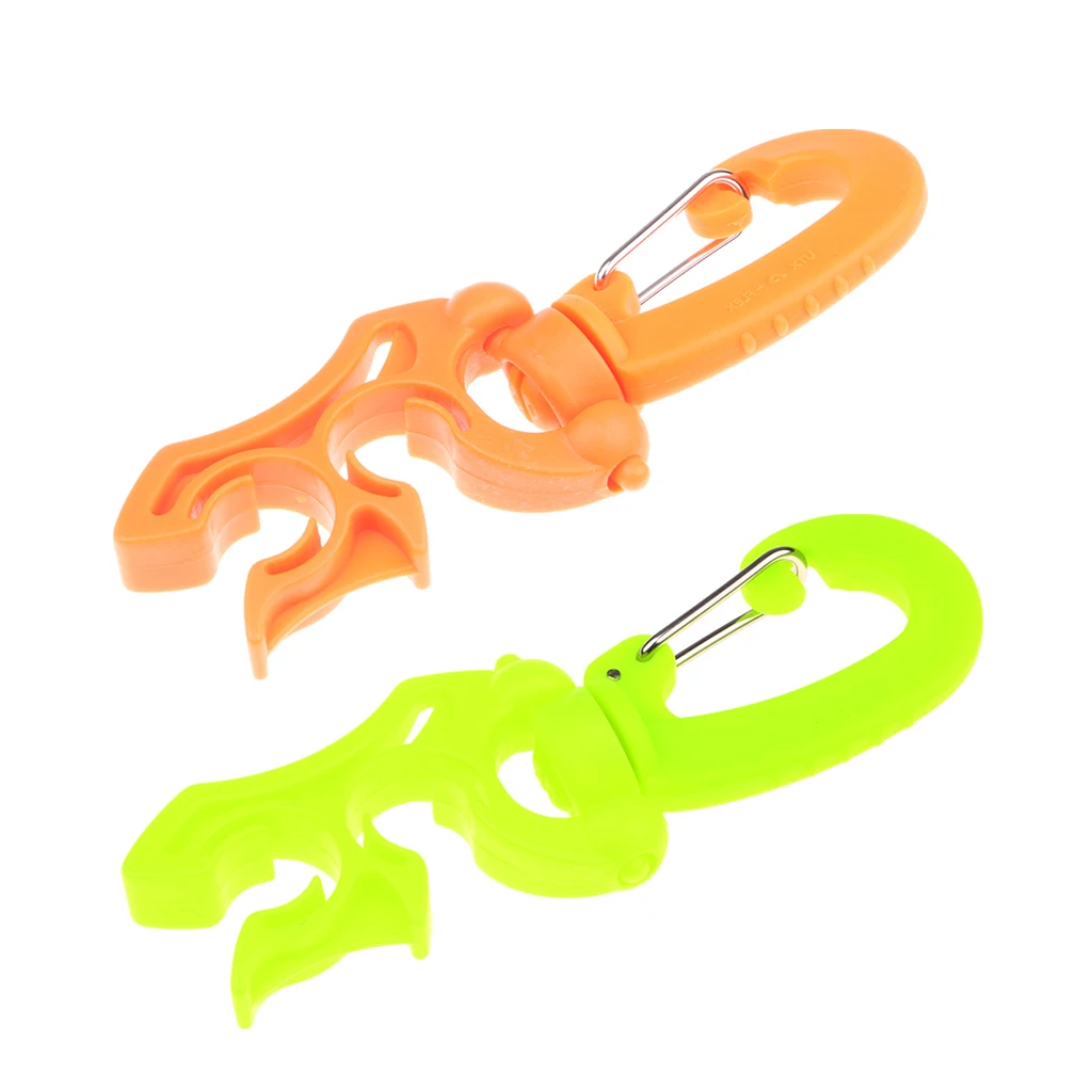 Perfeclan 2Pcs Scuba Dive Double Hose Holder with Swivel & Folds Clip Buckle 3.9' Diving Double Hose Holder Accessories