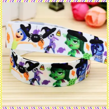 

7/8'' Free shipping halloween printed grosgrain ribbon hairbow headwear party decoration diy wholesale OEM 22mm P4577