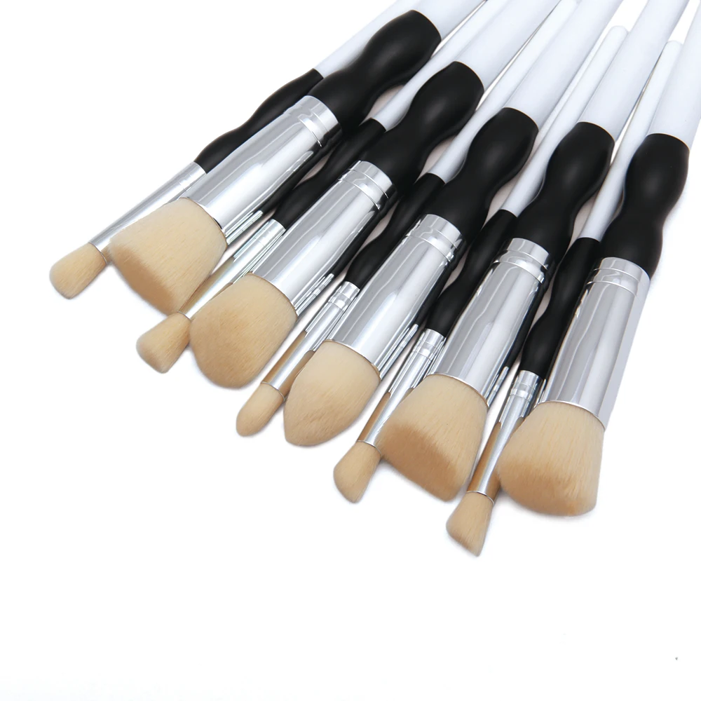 10Pcs Gourd Handle Makeup Brush Set Powder Blush Foundation Eye Shadow Brush Soft Hair Cosmetic Brushes For Flawless Makeup (9)