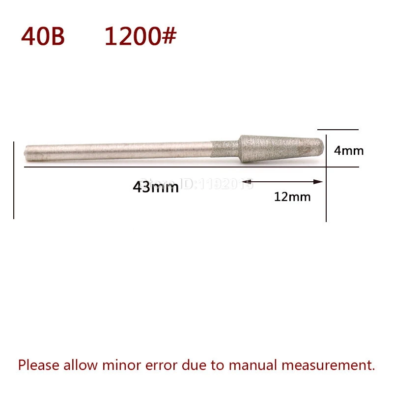 1 шт. зернистость 600/1200 алмазная шлифовальная головка 1-4 мм роторные сверла заусенцы металлический камень нефрит Гравировка Инструменты для Резьбы B иглы боры