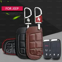 Genuine Leather Car Key Case Cover For JEEP Wrangler Patriot Grand Cherokee Compass Liberty 2 buttons 5 Buttons Car Key Bag