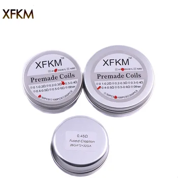 

50pcs/100pcs XFKM SS316 Electronic Cigarette DIY Prebuilt Coil Heating Wire Alien Tiger Clapton Coil For Vapor RDA Atomizer Tank