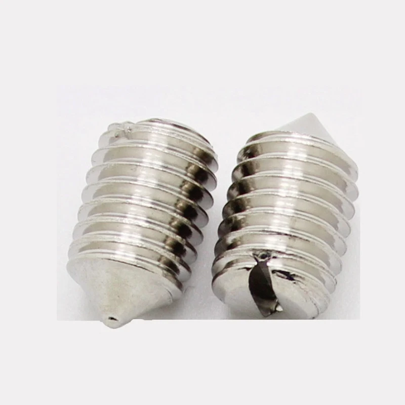 10PCS M10 304 Stainless Steel Metric Thread Cone Point Slotted Set