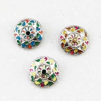 

12pcs/lot Mix colors metal diy press snap button,colourful flower 20mm enamel snap buttons for snap button jewellery