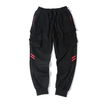 Новые мужские грузовые штаны, мешковатые брюки в стиле хип-хоп, повседневные Хлопковые Штаны с несколькими карманами, уличная спортивная одежда, модные Лоскутные штаны для бега